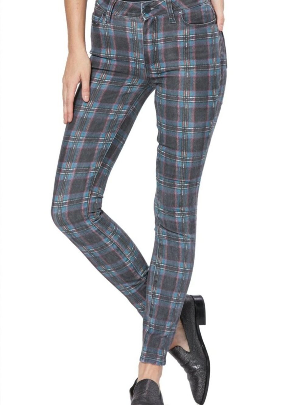 Anthropologie Paige Hoxton Plaid Ultra Skinny Jeans EUC Size 27